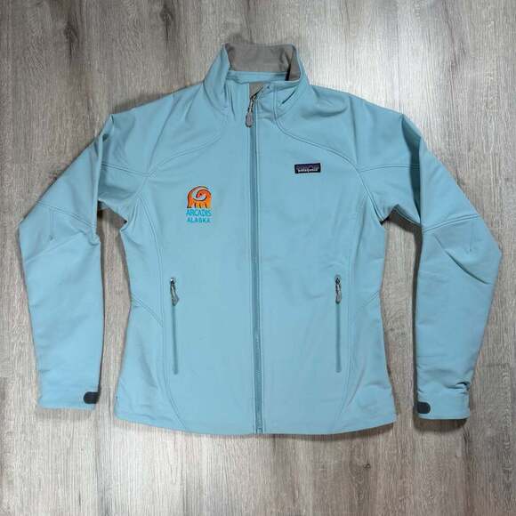 Patagonia Jackets & Blazers - Patagonia Women's Soft Shell Jacket Arcadis Alaska Company Logo Light Blue